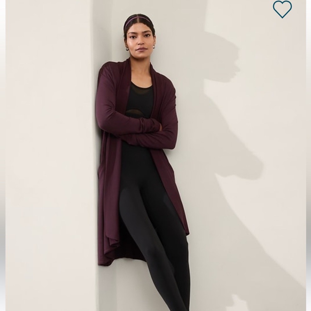 Athleta | Pranayama long cardigan | spiced Cabernet | size medium | never worn